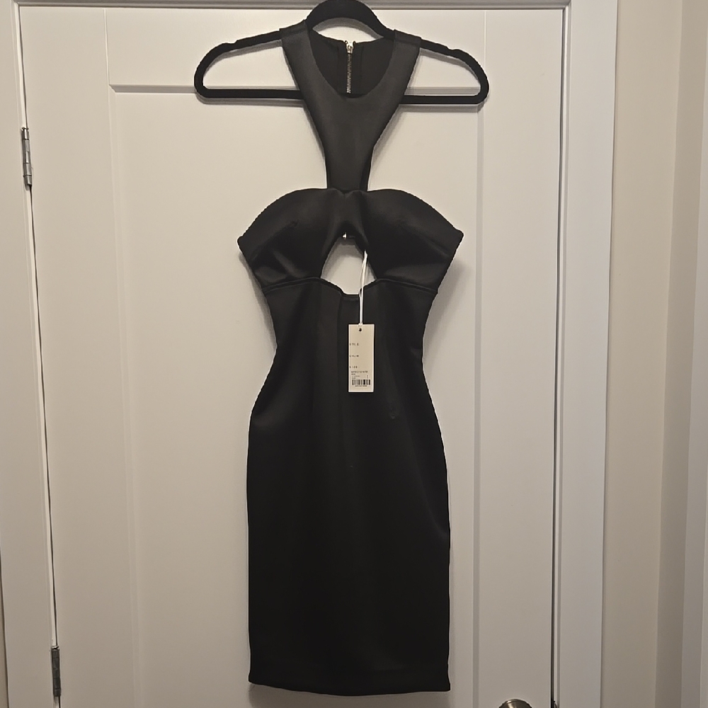 Elegant Black Halter Dress